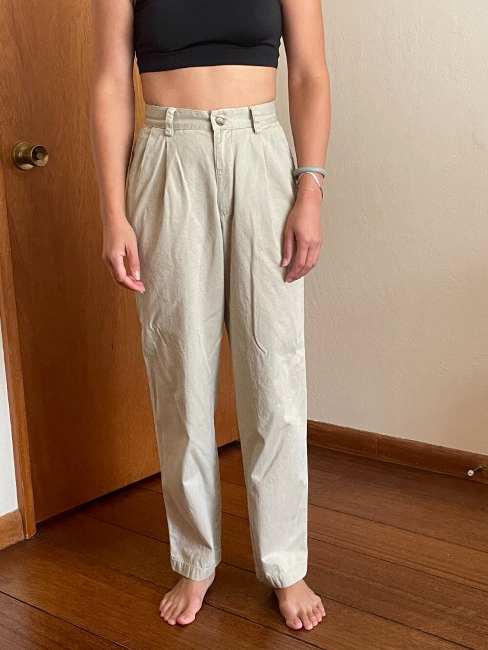 VINTAGE GAP HIGH-WAISTED KHAKI TROUSERS